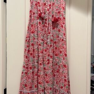 Poupette St. Barth Girls Clara Floral Tiered Maxi Dress with Tassels